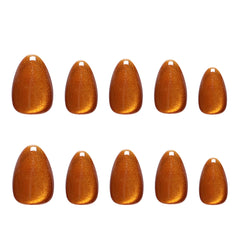 Maple Cat Eye - Press-On Nails - Short Almond