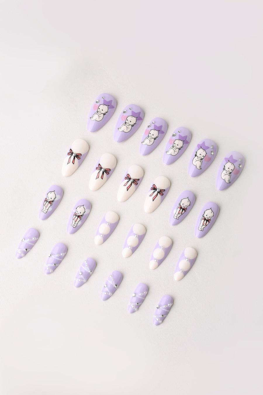 Stars of Kewpie - Purple Press on Nails 