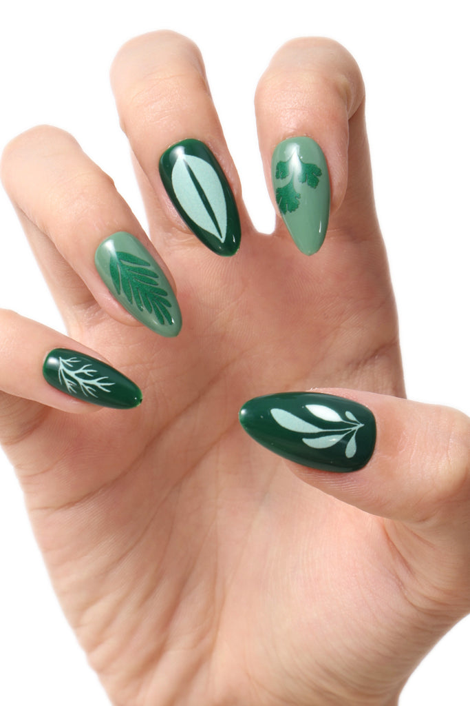 Happy Herbs by Lauren Hom - Green Press On Nails 