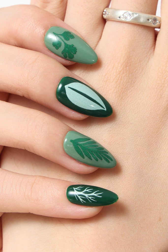 Happy Herbs by Lauren Hom - Green Press On Nails 