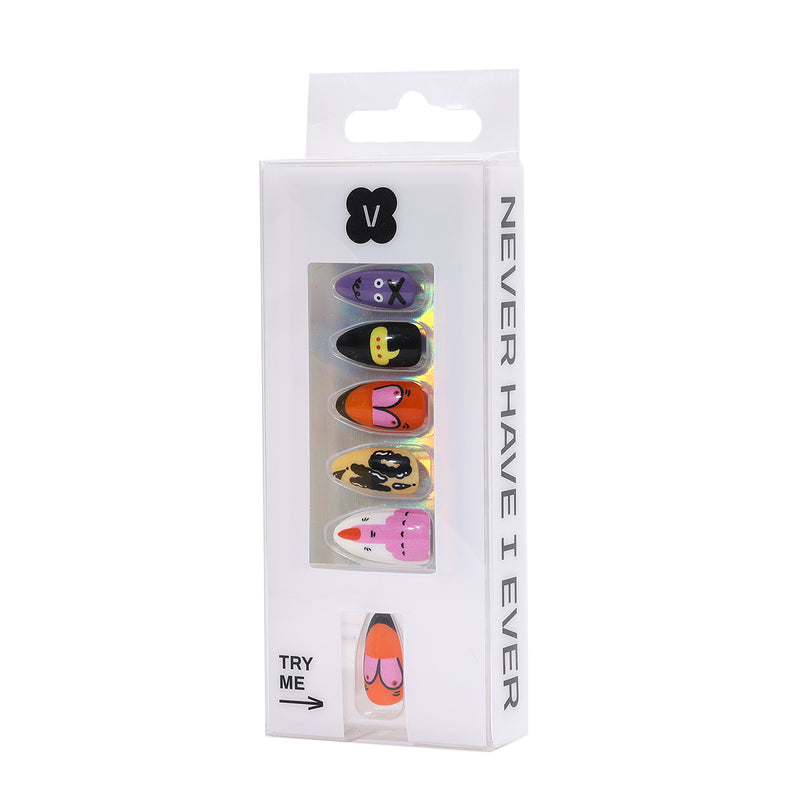 Say NO! HeySu Lee press-on nails set with playful cartoon designs