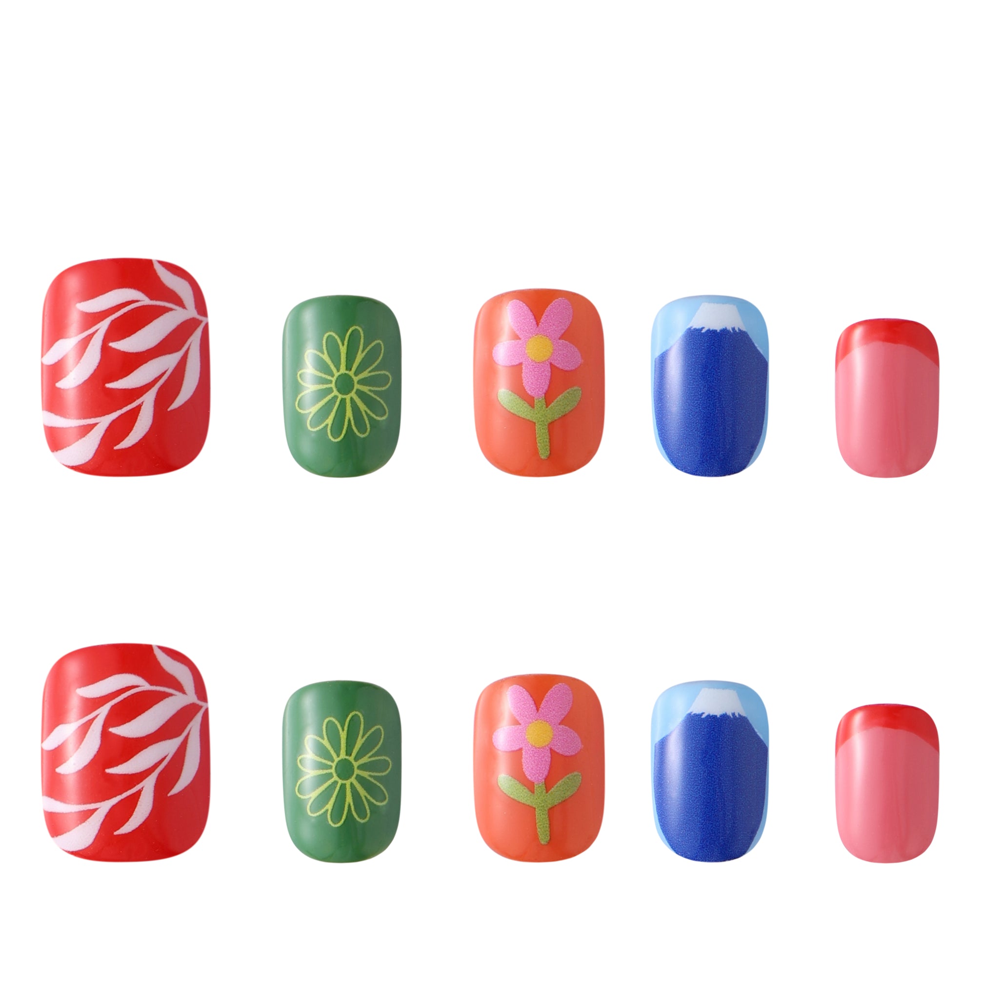 Fuji Horizon Press-On Nails | Handmade Reusable – NEVER HAVE I EVER