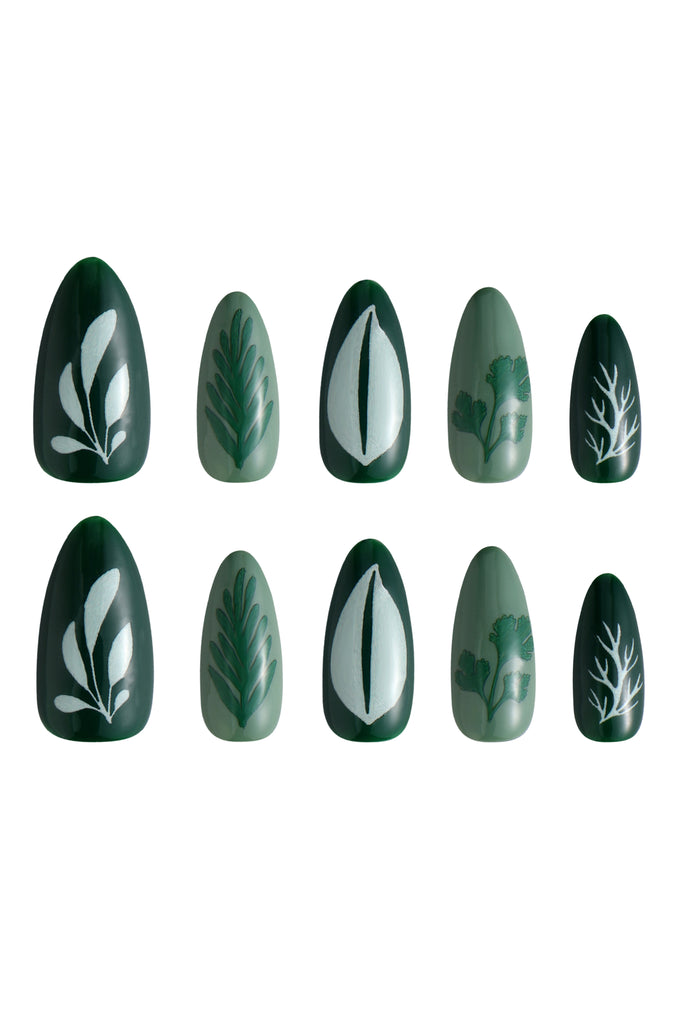 Happy Herbs by Lauren Hom - Green Press On Nails 