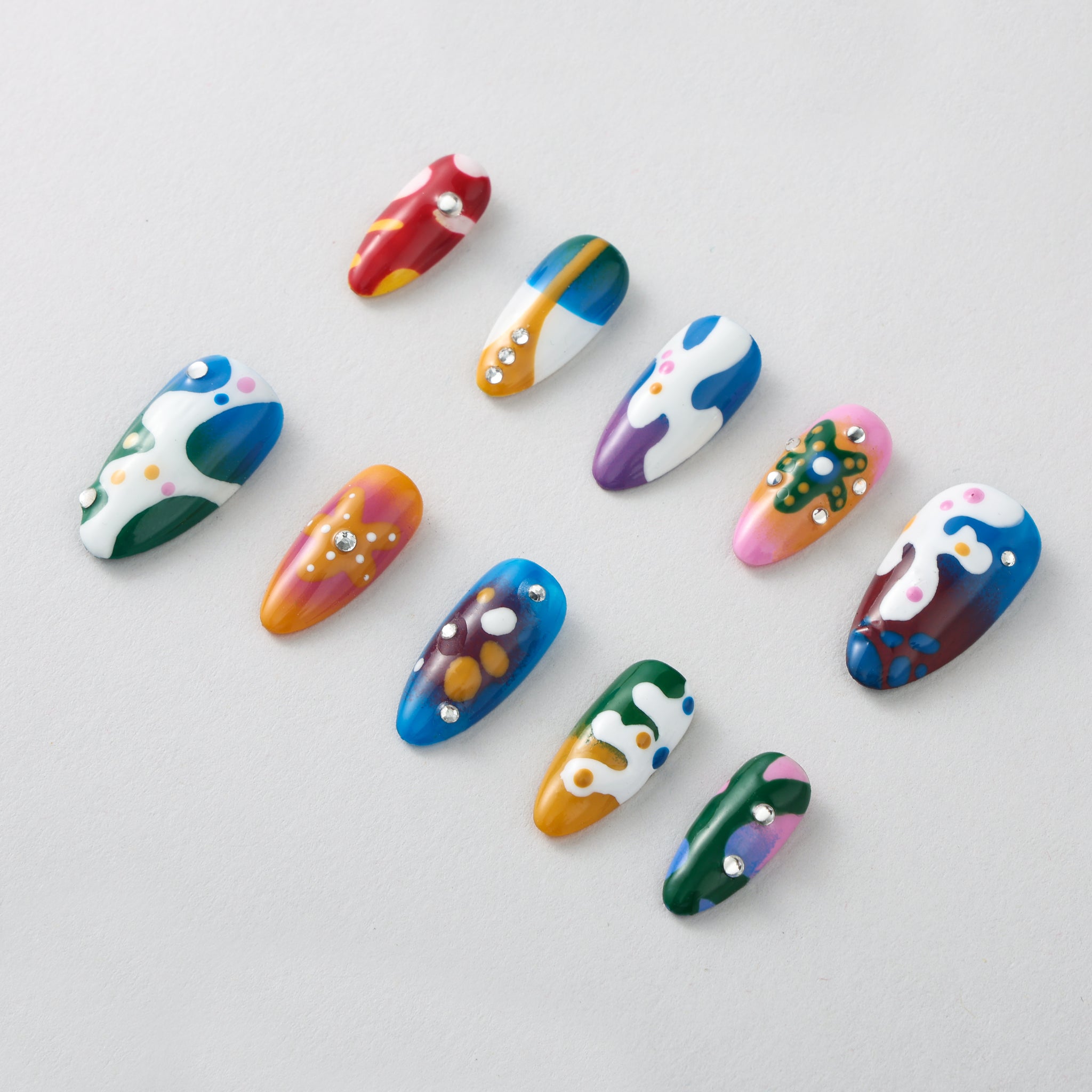 EVER NAIL♡Nuance No.039 Psychedelic Corals Press-On Nails | Reusable Art Set – NEVER HAVE