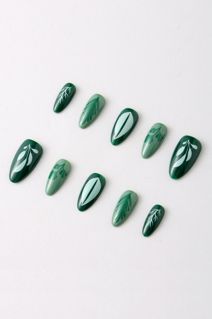 Happy Herbs by Lauren Hom - Green Press On Nails 