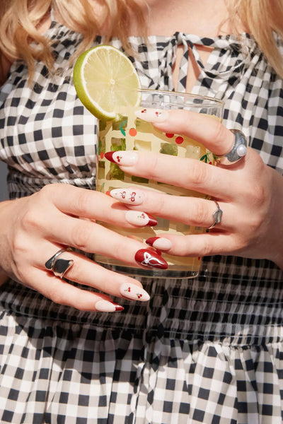 Cherry Cola Almond Press-On Nails | Reusable Red Set – NEVER HAVE