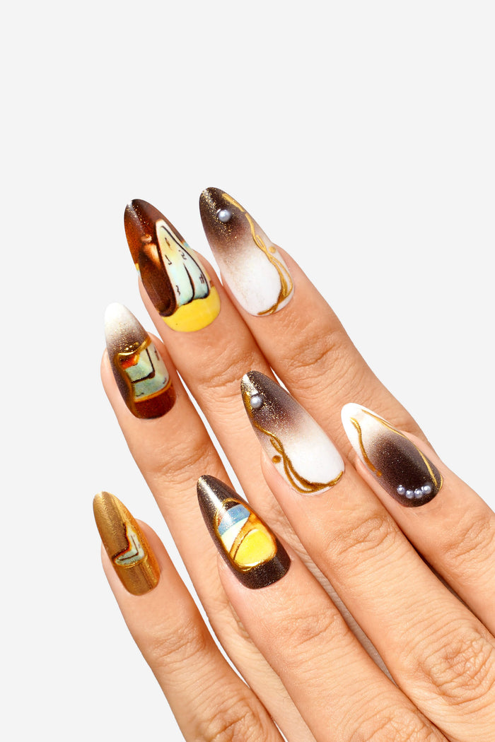 Salvador Dalí Persistence of Memory press-on nails, worn