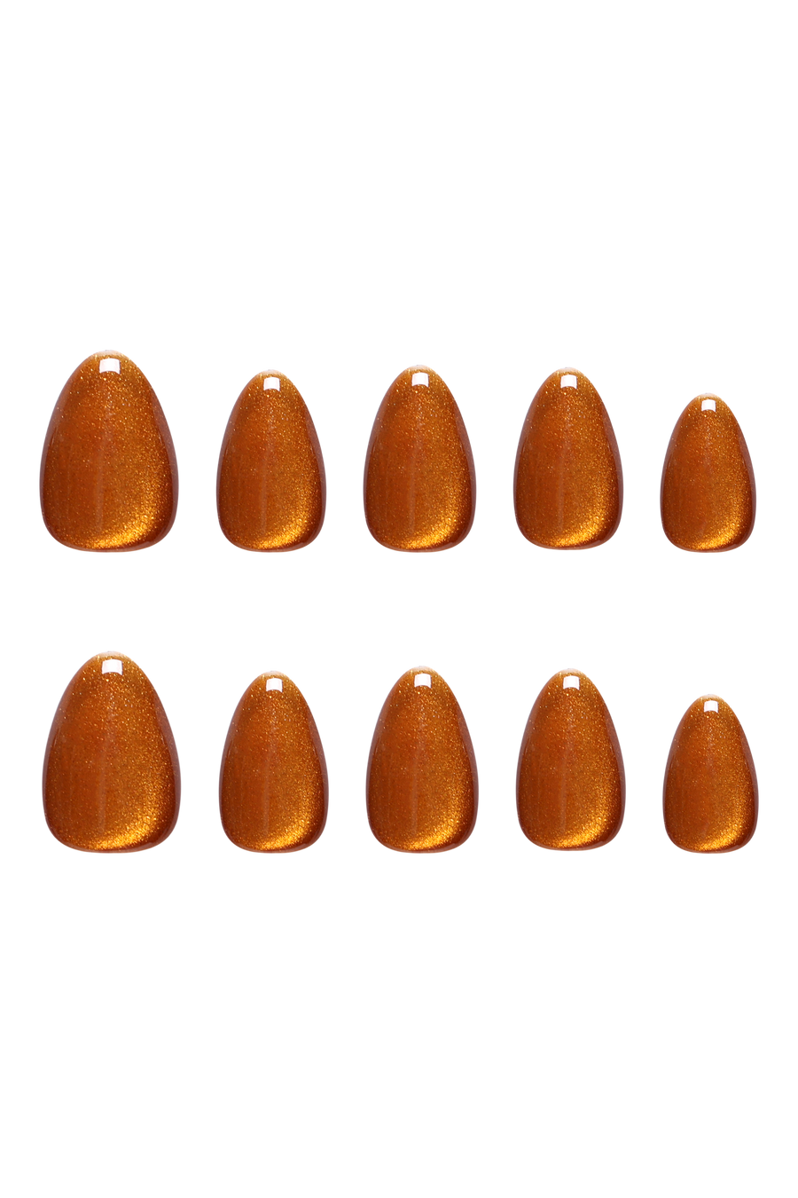 Maple Cat Eye - Press-On Nails - Short Almond - NEVER HAVE I EVER