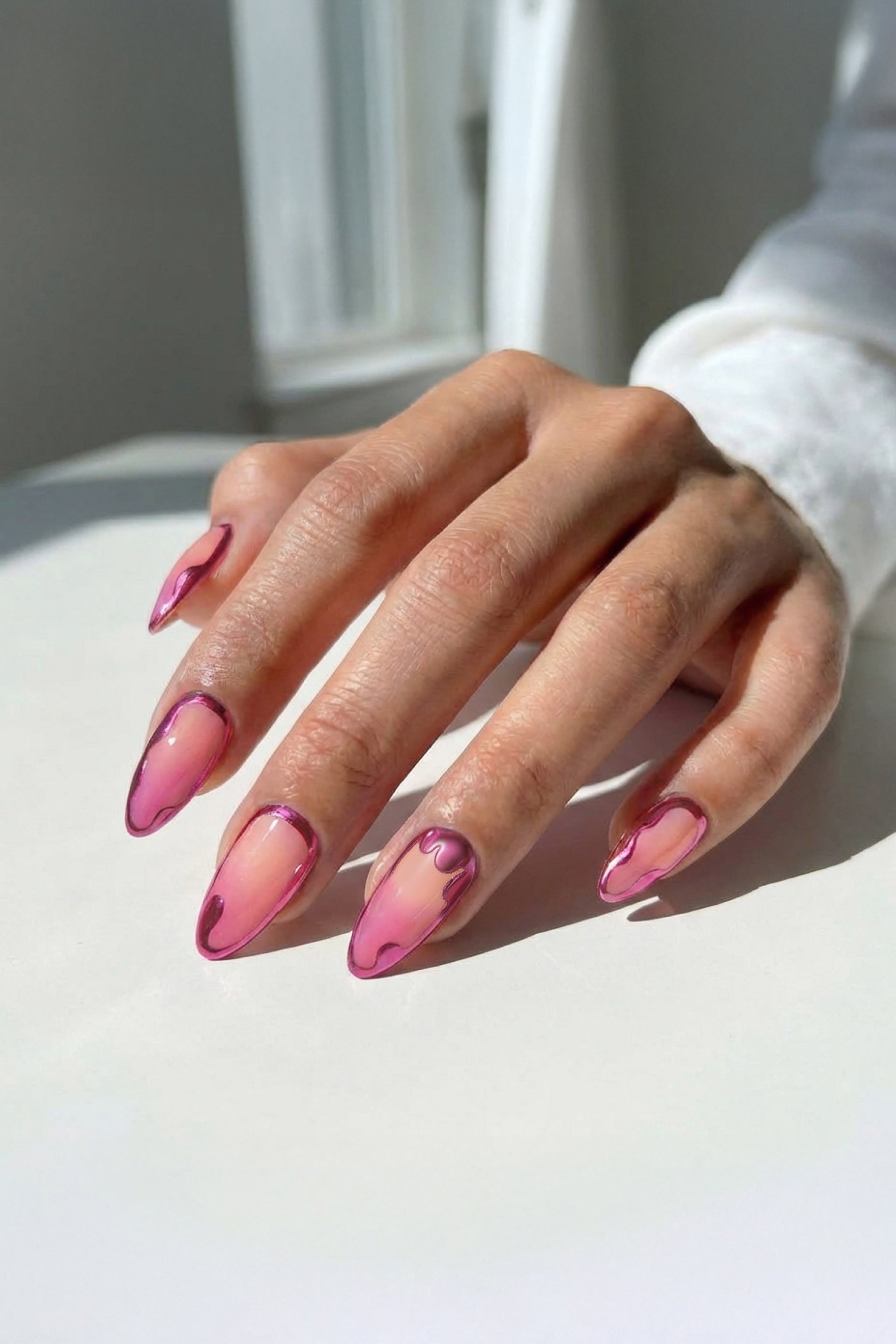 Sunset Chrome Press-On Nails | Reusable Chrome Set – NEVER HAVE I EVER